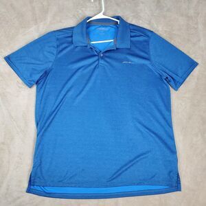 Eddie Bauer FreeDry Polo Shirt Mens XL Blue Performance Lightweight Quick Dry